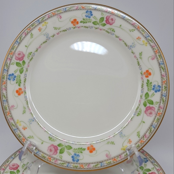 Vintage Nortaki 5-Salad Plates 7213 Ivory China Finale 8 3/8" Gold Rim - Picture 8 of 10